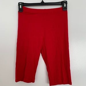 Red biker shorts
